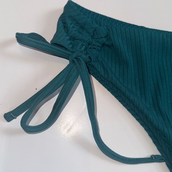 Zaful Ribbed Bikini Size Small US Size 4 Dark Teal - Picture 4 of 15